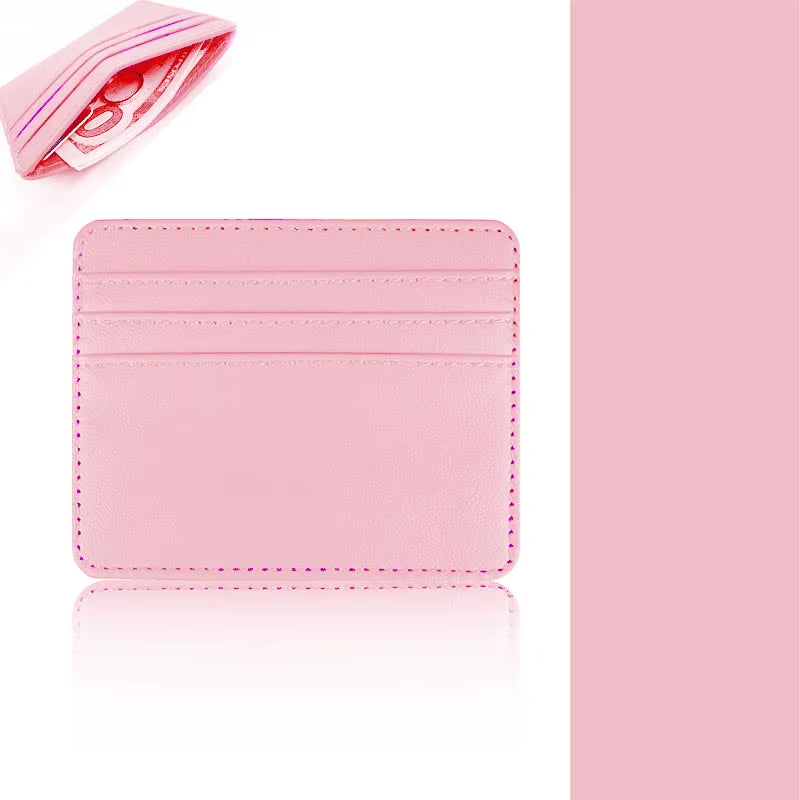 PU Leather ID Card Case - Slim Multi-Slot Holder for Bank/Credit Cards