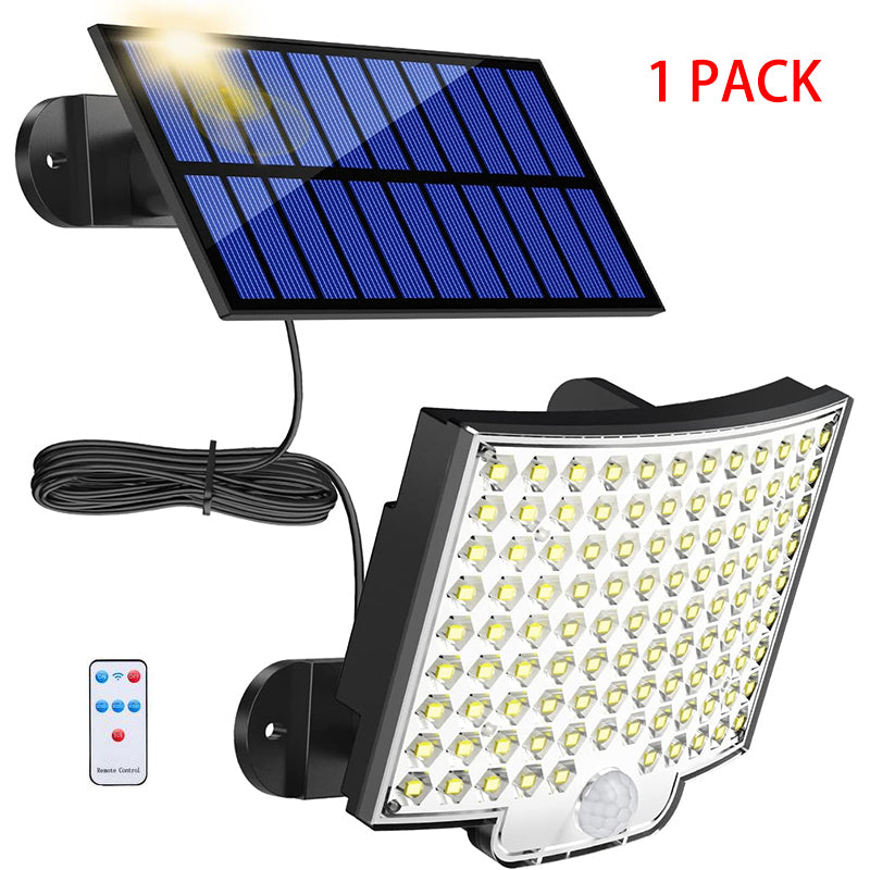 Solar Outdoor Lights Waterproof, LED Security Lights with 16.5 Ft Cable, Motion Sensor Lights, Flood Light for Streets, Courtyards,Parking Garages