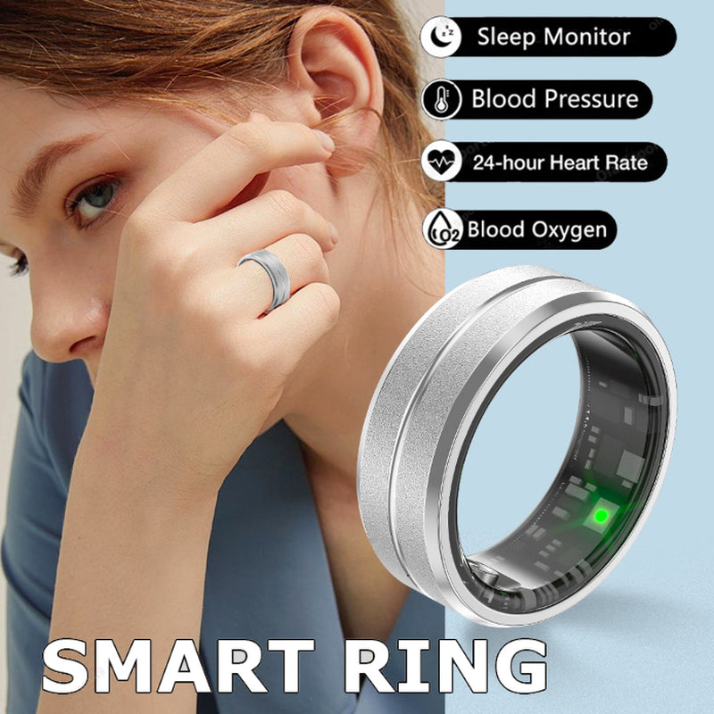 2024 Smart Ring for Men Women Heart Rate Blood Oxygen Monitoring Multi Sports Modes IP68 Waterproof Smart Rings for Android IOS