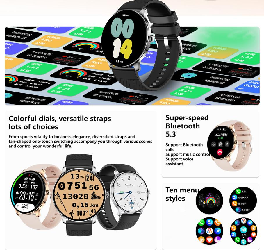 Ultra Slim Smart Watch for Men Women, 1.43 AMOLED Screen Fitness Watches , LP67 Outdoor Watch for Android Ios