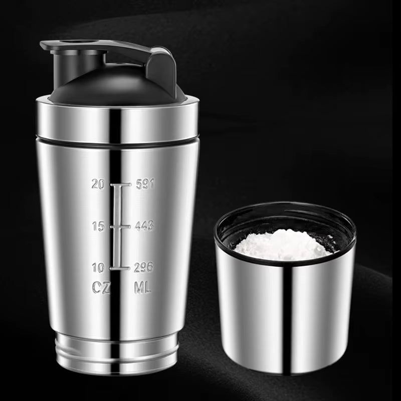 Stainless Steel Protein Shaker Cup Portable Fitness Sports Mug Nutrition Shakers Cup Water Bottles Water Cup Portable Shakers