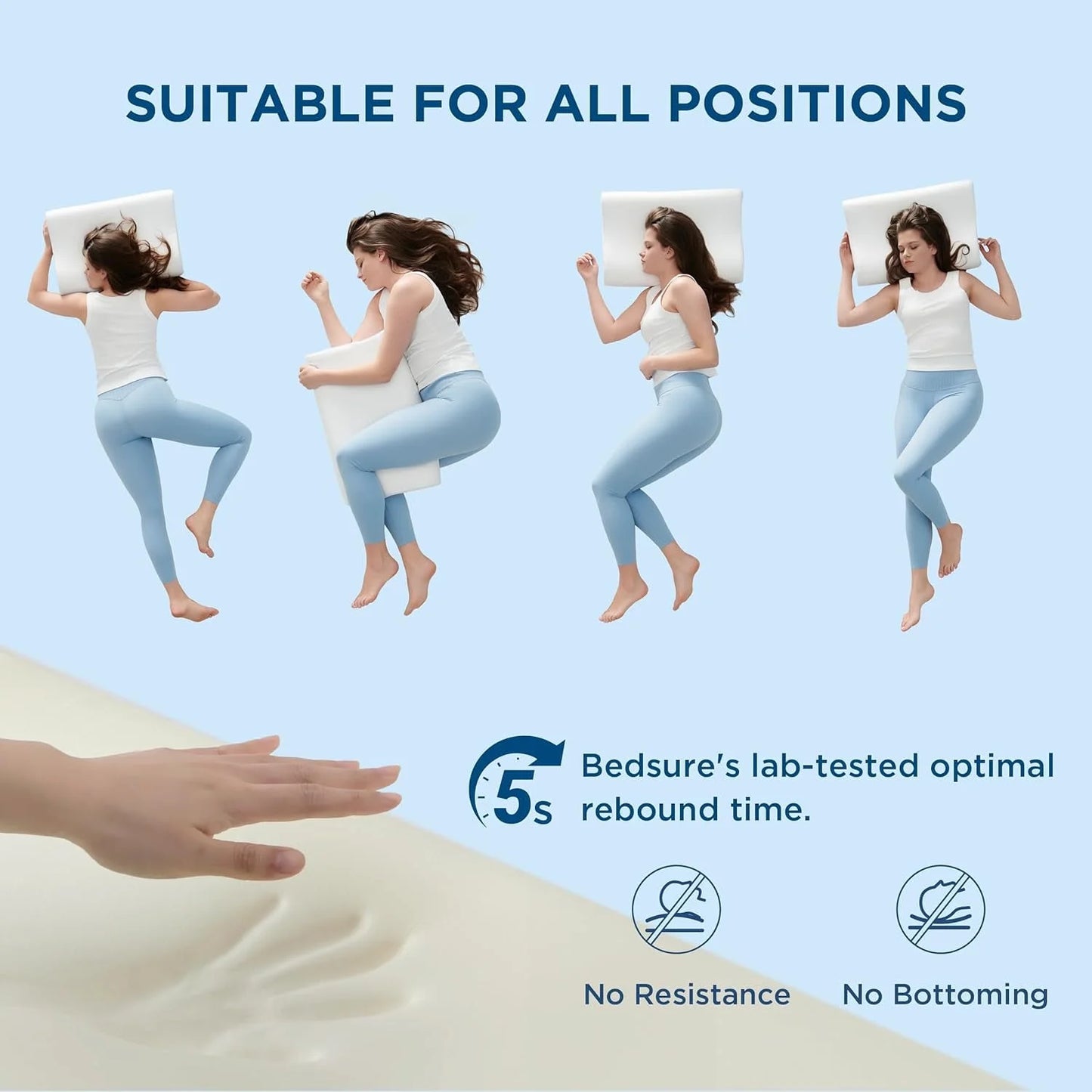 Queen Memory Foam Pillows - Cooling Bed Pillow for Side,Back,Stomach Sleepers,Gray