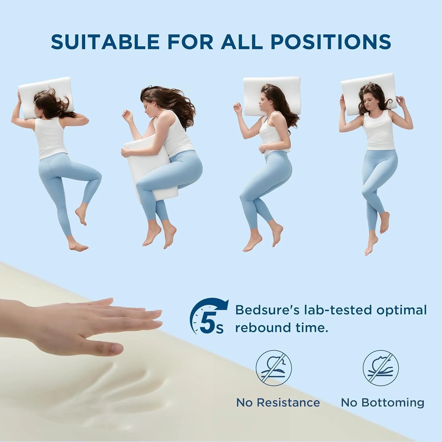 Queen Memory Foam Pillows - Cooling Bed Pillow for Side,Back,Stomach Sleepers,Gray