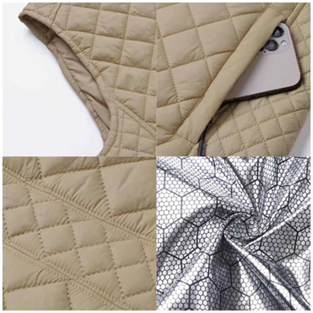 Women 21-Zone Electric Heating Vest Autumn and Winter Cotton Vest Electric Heating Thermal Vest Jackets Heated Coat for Women