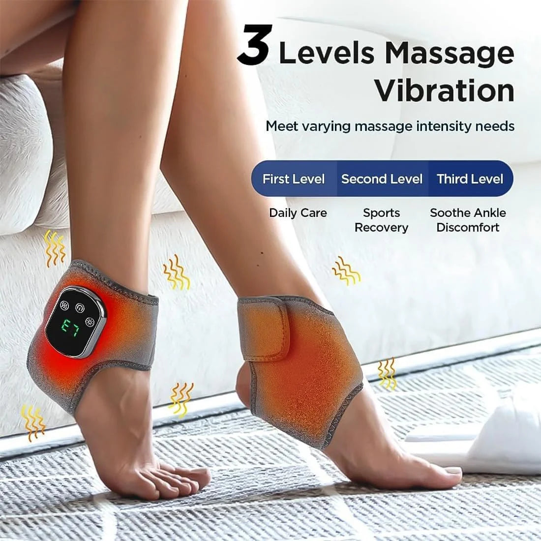 2026 Upgraded Rejuvacare Foot Massager, Foot Renew Triple Method Massager with 3 Vibration Modes & 5 Heat Levels, Ankle Massager for Circulation & Pain Relief, for Neuropathy (1PC)
