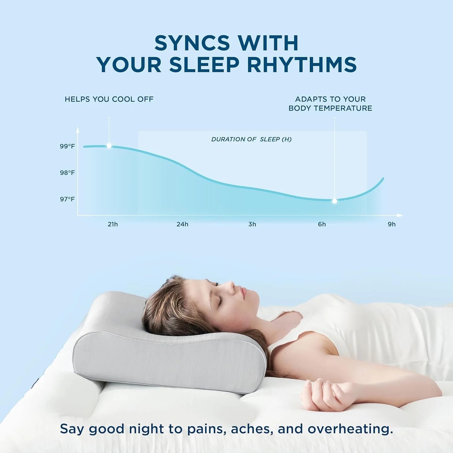 Queen Memory Foam Pillows - Cooling Bed Pillow for Side,Back,Stomach Sleepers,Gray