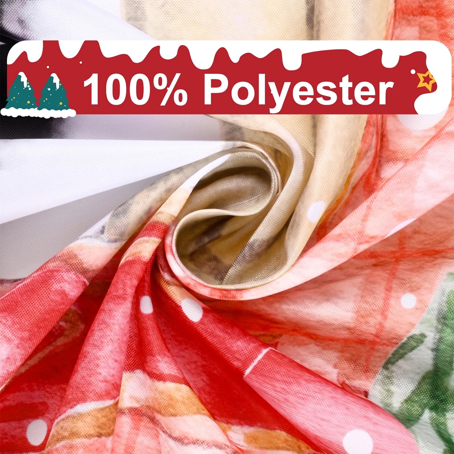 Merry Christmas Shower Curtain Sets with Rugs, Xmas Trees Snowman Bathroom Sets, Red Farmhouse Waterproof Fabric Shower Curtain with 12 Hooks and Toilet Rugs