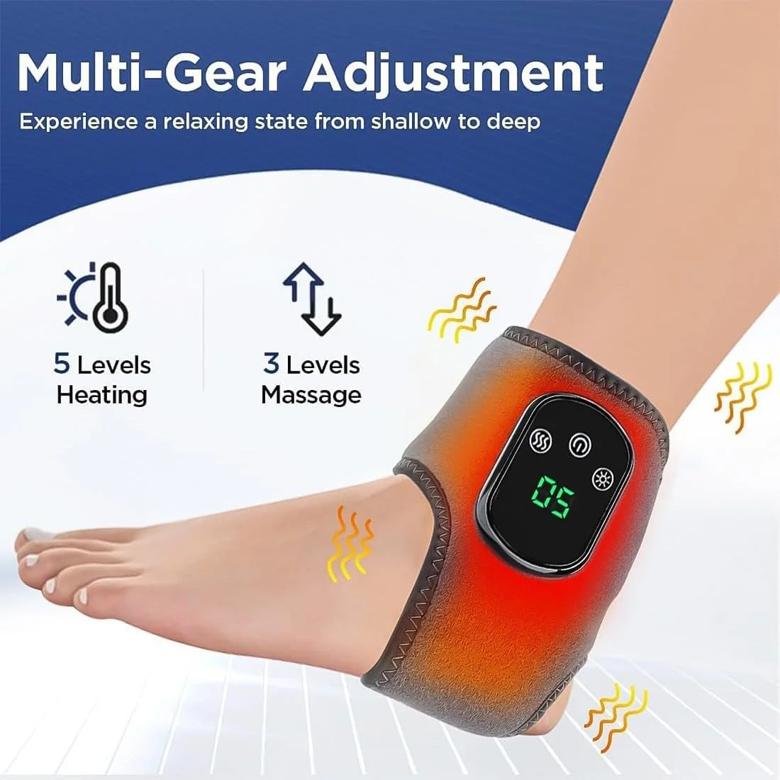 2026 Upgraded Rejuvacare Foot Massager, Foot Renew Triple Method Massager with 3 Vibration Modes & 5 Heat Levels, Ankle Massager for Circulation & Pain Relief, for Neuropathy (1PC)
