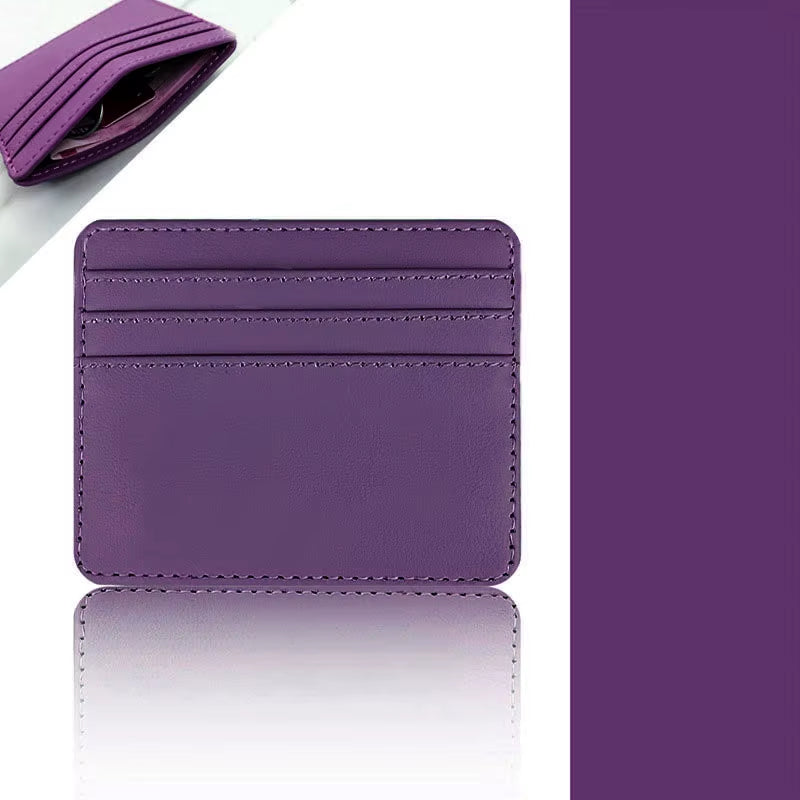 PU Leather ID Card Case - Slim Multi-Slot Holder for Bank/Credit Cards