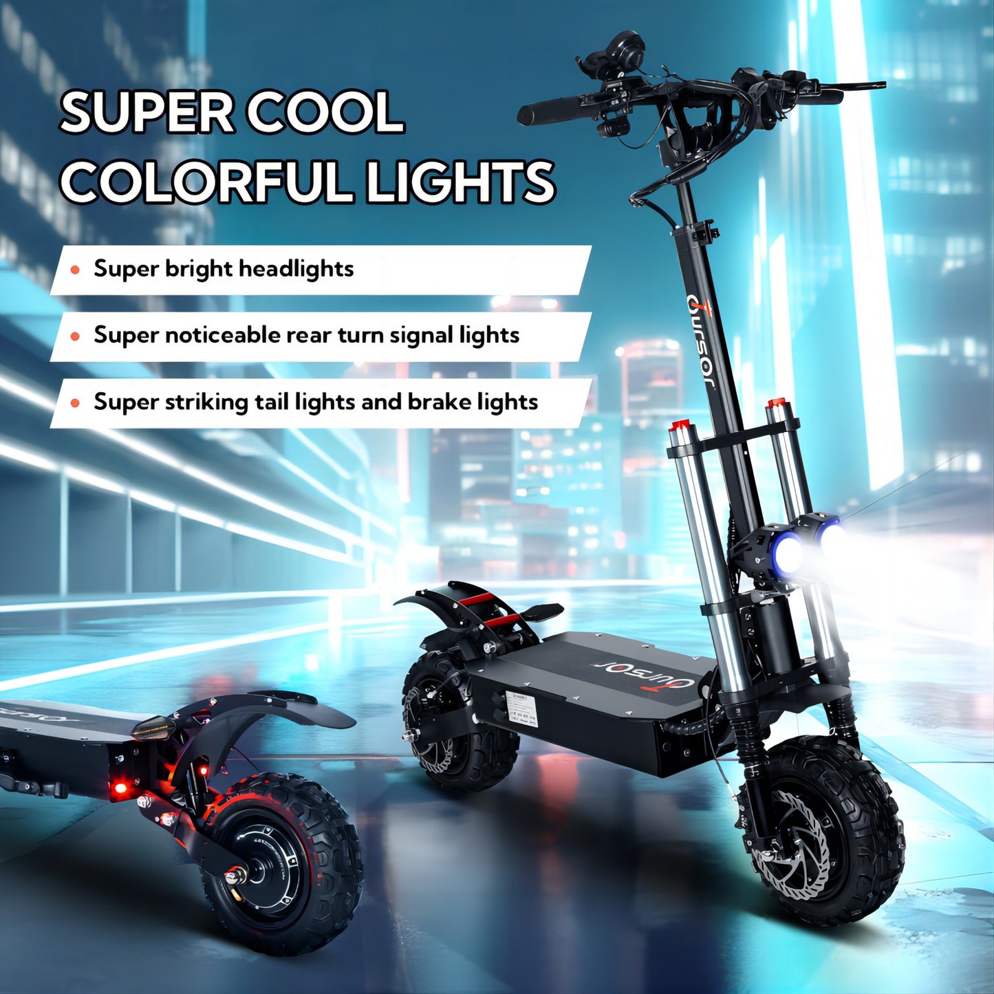 Electric Scooter with Seat, 6000W Power Dual Motor Top Speed 50MPH 60V 35Ah Battery 50 Miles Range, 11 Inch Off-Road Tires for Street Commuting and Limit Offroad
