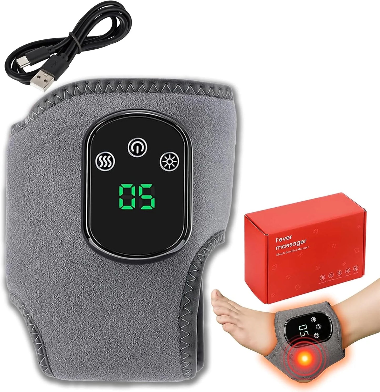 2026 Upgraded Rejuvacare Foot Massager, Foot Renew Triple Method Massager with 3 Vibration Modes & 5 Heat Levels, Ankle Massager for Circulation & Pain Relief, for Neuropathy (1PC)