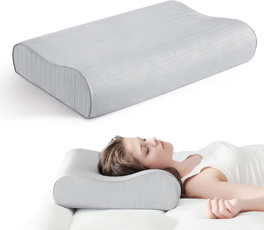 Queen Memory Foam Pillows - Cooling Bed Pillow for Side,Back,Stomach Sleepers,Gray